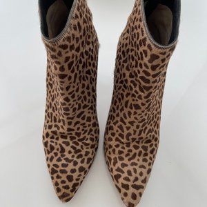 Walter Steiger Leopard Print Pony Hair Ankle Back Zipper with Ball Pull...